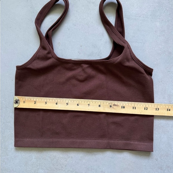 Bozzolo Brown Ribbed Crop Tank Top (M/L) - Picture 6 of 6